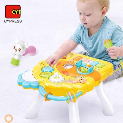 China Baby Study Desk 2 in 1 Mushroom Piano Drum Baby Toys Educational Study Desk Learning Toys for sale