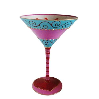 China Wholesale Luxury Dishwasher Resistance Safe High Temperature Painting Large Martini Glass for sale