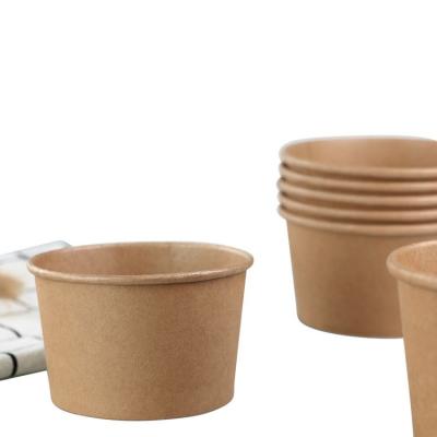 China 1500ml Biodegradable Disposable Food Container Brown Kraft Paper Bowl Soup Salad Bowl With Lid (Acceptable Customized) for sale