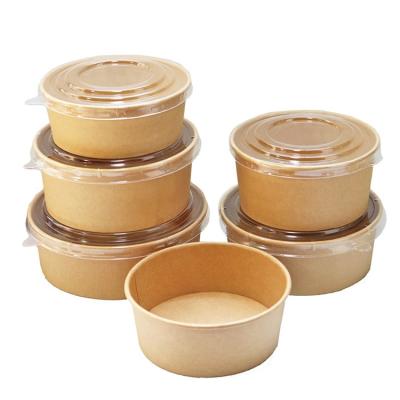 China Biodegradable International Double Layer Rice Daily / Egg Roll Water Bowl Paper Bowl Brown 20 oz for sale