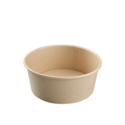 China Biodegradable Paper Bowl Printing 100% Eco Friendly Biodegradable Disposable Paper Container Kraft Paper Bowl With LID for sale