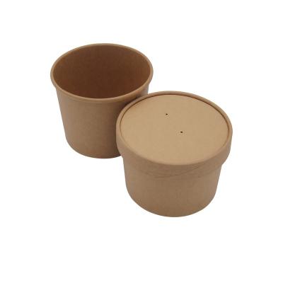 China Customized Eco Friendly Biodegradable Disposable Kraft Paper Soup Cup for sale