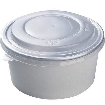 China 100% Biodegradable Biodegradable Disposable Custom Printed White Kraft Paper Salad Bowl With Pla Cover Lid for sale