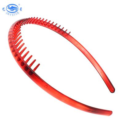 China Artstar Plastic Red Hair Comb Plastic Headband Hair Band for sale