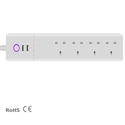 China AC 4 & 2 USB Power Strip APP WIFI Remote Control Smart Socket UK Standard Smart Strip 2USB+4AC for sale