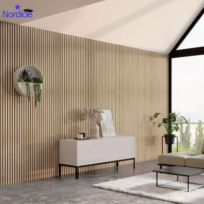 China Modern Customized Slat Wood Natural Wood Panel Veneer Acoustic Panel for sale