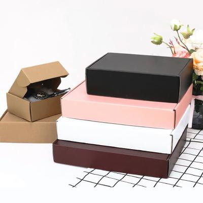 China Recyclable Custom Print Logo Small Pink White Brown Black Gift Cardboard Shipping Mailing Paper Packaging Box Corrugated Box For Jewelry for sale