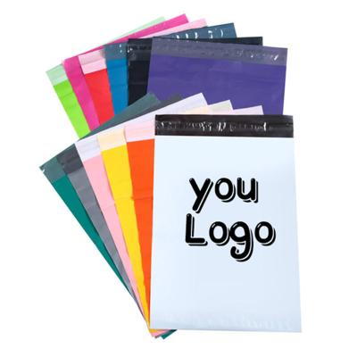 China Strong Adhesive/Tear-Proof/Opaque/No Smell Custom Printed Logo Matte Black Polymailer Postal Envelope Plastic Clothing Packaging Amazon Branded Mailing Bags with Logo for sale