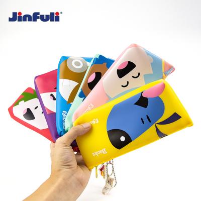 China Soft touch PVC Zipper Purse Pen Case Canvas Custom Pouch School Pencil Bag Novelty PVC Fabric Material Origin Type Place Model Offices ZHE for sale