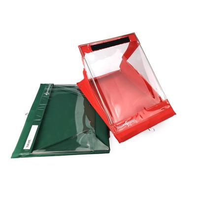 China Portable straps Wholesale customized rainy season waterproof folding clipboard Simple and convenient writing pad with storage PVC clipboard for sale