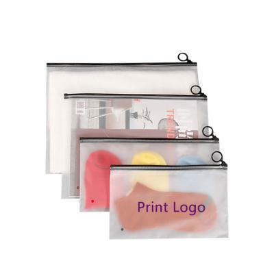 China Moisture Proof 2022 Custom Logo Printed Biodegradable Frosted Zipper Lock Bags Polyethylene Zipper Lock Garment Bags Clothes Packaging Bags for sale