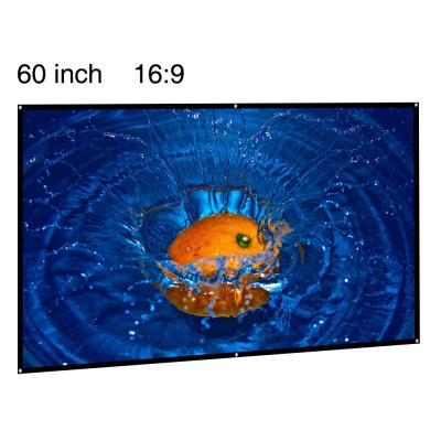 China Wall Mounted Projection Screen 60inch 16:9 Matt White HD Portable Foldable Projector Screen for sale