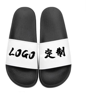 China 2021 Fashion Trend LOGO Slippers Summer Home Bathroom Slippers Custom Made Men And Women PVC Slippers for sale