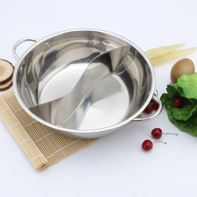 China Sustainable Hot Sale Stainless Steel Pot Induction Pot Shabu Shabu Hot Pot With Divider for sale