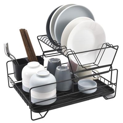 China Modern Stocked Drain Rack Shelf Double-Layer Storage Rack Drain Dish Rack Display Stand for sale