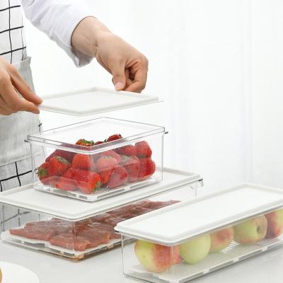 China Clear Freshness Keeping Refrigerator Storage Drawers Storage Canisters Food Canisters Kitchen Food Sorting Box Organization for sale