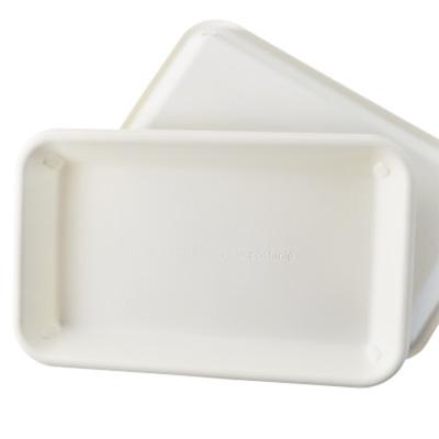 China Rectangular Disposable Rectangular Biodegradable Unbreakable Restaurant Dessert Plate 100% Biodegradation Dish for sale