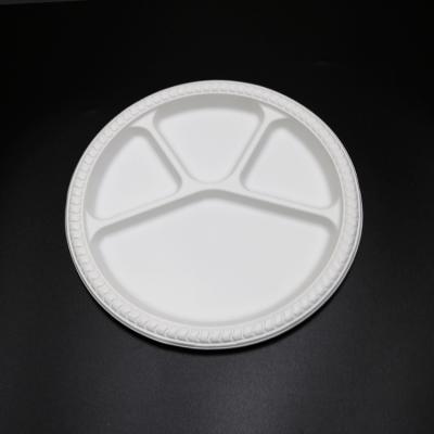 China Disposable Eco 11 Inch Disposable Dish Biodegradable Dish With 4 Compartments for sale