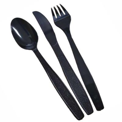 China Home / Hotel / Restaurant New Long Handle Black Plastic Cutlery Disposable Flatware for sale