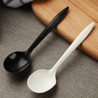 China New design small soup spoon home/hotel/restaurant disposable plastic spoon with logo for sale