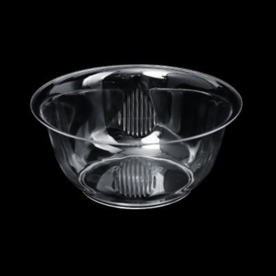 China Clear Shallow Kitchen Large Oven Custom Plastic Bowl Salad Micro Wavy Design Disposable Disposable Packaging Plastic Bowl for sale