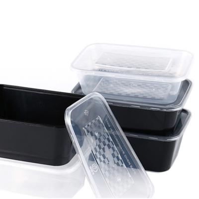 China Eco 1000ml Black 750ml Disposable Plastic Food Containers Container Microwavable for sale