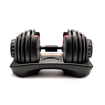 China Factory Supply Custom Logo 24kg Dumbbell Gym Weightlifting Training Universal Automatic Adjustable Dumbbell Directly for sale