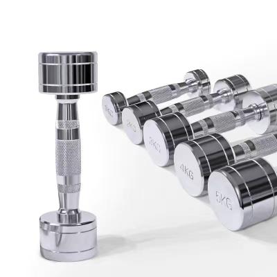 China Universal Custom Weight Fitness 10KG Barbell Stainless Steel Free Lifting Dumbbell for sale