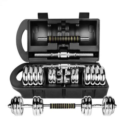 China Universal Commercial Black Chrome 50kg Barbell Multi Weight Paint Cast Iron Adjustable Fitness Dumbbell Set for sale