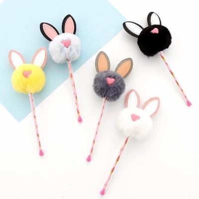 China Hot Sale Ballpoint Pen Promotional Pen Rabbit Gift Creative Pompom Pen for sale