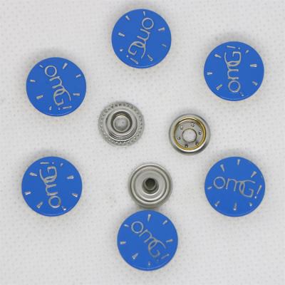 China 2021 Nickel Free New Logo Blue Fashion Snap For Convex High Quality Down Jacket Button for sale