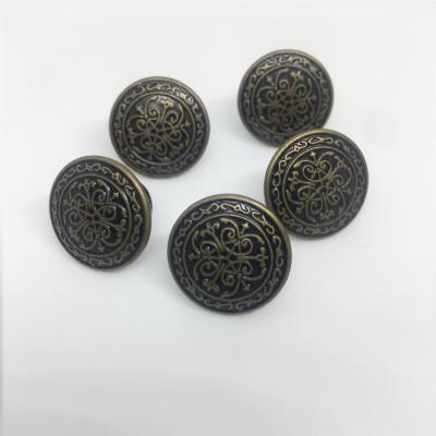 China Custom Logo Clothing Brass Denim Jeans Buttons and Rivets Nickel Free Jeans Jacket for sale