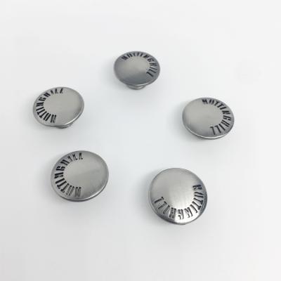 China Custom Logo Embossed Jean Button Pins Fashion Nickel Free Buttons For Leg Jeans Clothes Metal Buttons For Denim for sale