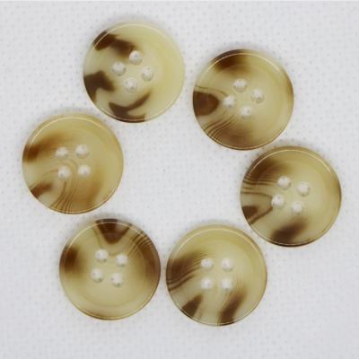 China Manufacturer For Clothes Custom Brown Wholesale 4 Holes Resin Milky White Button Washable for sale