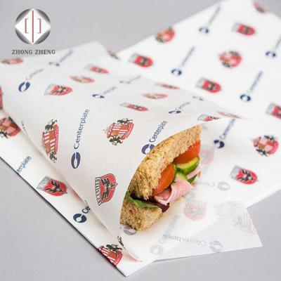 China Food Grade Recyclable Custom Logo Printed Grease Proof Wax Wrapping Paper For Sandwich / Food / Hot Dog for sale