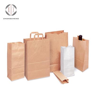 China Low Price Recyclable Biodegradable Customized Logo Different Sizes Of Brown And White Kraft Paper Bags With Handle for sale