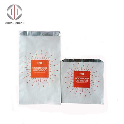 China Food Grade Food Grade Food Restaurant Aluminum Foil Recyclable Hot Lined Paper Bag for sale