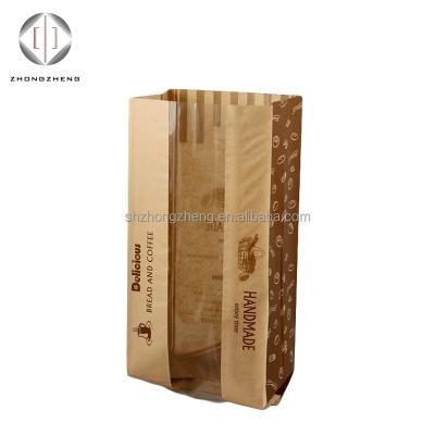 China New Recyclable Design Customized Logo Printing Roll Paper Bag With Clear Window for sale