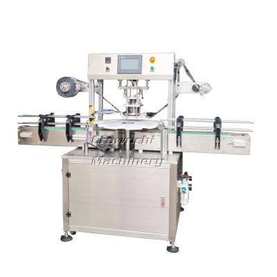 China Food Cloth Alcohol Canister Sealing Machine Automatic Rotary Wet Alcohol Bucket Sealing Machine for sale