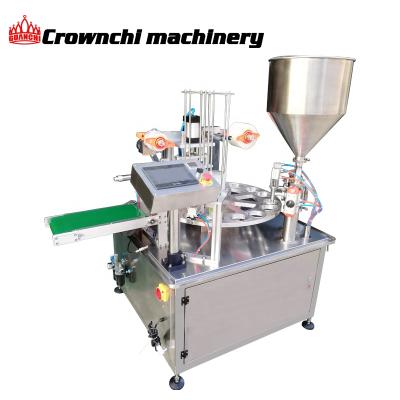 China Food Yogurt Rotary Cup Filling And Sealing Machine 95mm for sale