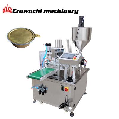 China Rotary Food Aluminum Foil Cup Filling Machine And Sealing Machine For Jelly for sale