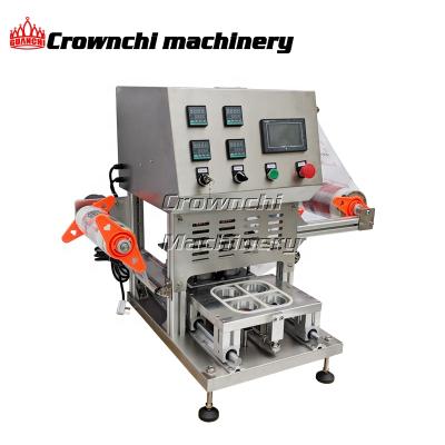 China Semi-automatic 4 Cup Small Food Tray Sealing Machine With High Efficiency for sale