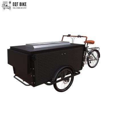 China Mobile Food Sales EQT Gas Support BBQ Bike Food Cart BBQ Tricycle For Outdoor Picnic for sale