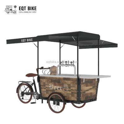 China New Concept Ice Cream/Beer Bar Mobile Stainless Steel Sink Bike Beer Cart Wine Bike Food/Coffee/Scooter for sale