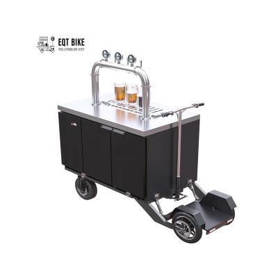 China New Developed Mobile Beer Bar Cold Drink/Beer Vending Cart Electric Fast Food Scooter With Led Light Box for sale