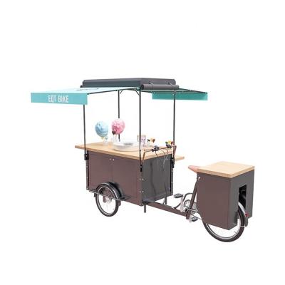 China Electric Customized Snack Street Food Vending Tricycle 3 Wheel Cotton Candy Cart Bike For Sale for sale