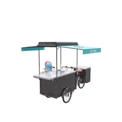 China Snacks Pedal Cotton Candy Cycling Cart Street Food Flower Fruit Vending Bicycle Human Cargo Bike For Sale for sale