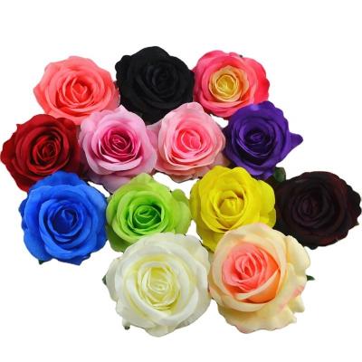 China Factory Wholesale 8cm Artificial Rose Head Valentine's Day Party Wedding Decoration Flower Head Silk Flower Wall Eco-friendly for sale