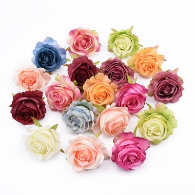 China Factory Wholesale 6cm Artificial Rose Flower Head Valentine's Day Party Wedding Decoration Eco-friendly Flower Head for sale