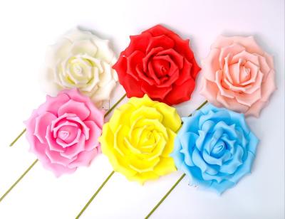 China Hot Sale 20CM Large DIY Handmade Decorative Flower Heads Artificial Flower PE Foam Rose Flower Head for sale